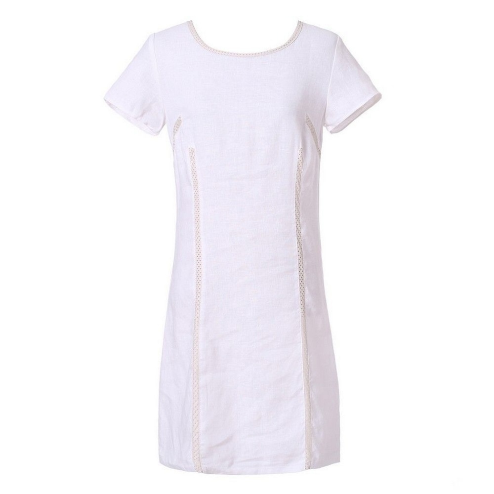 White Linen Dress - Picture 1 of 7